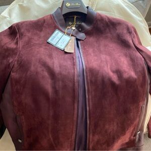 Loro Piana Burgundy suede/ Leather Jacket